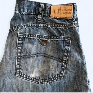 Rare Y2K AJ Armani Men’s Dark Wash Straight Leg Jeans Vintage Designer